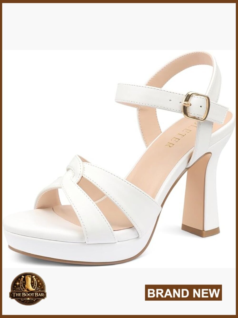 Women's Platform Crisscross Chunky Heel Sandals with Ankle Strap